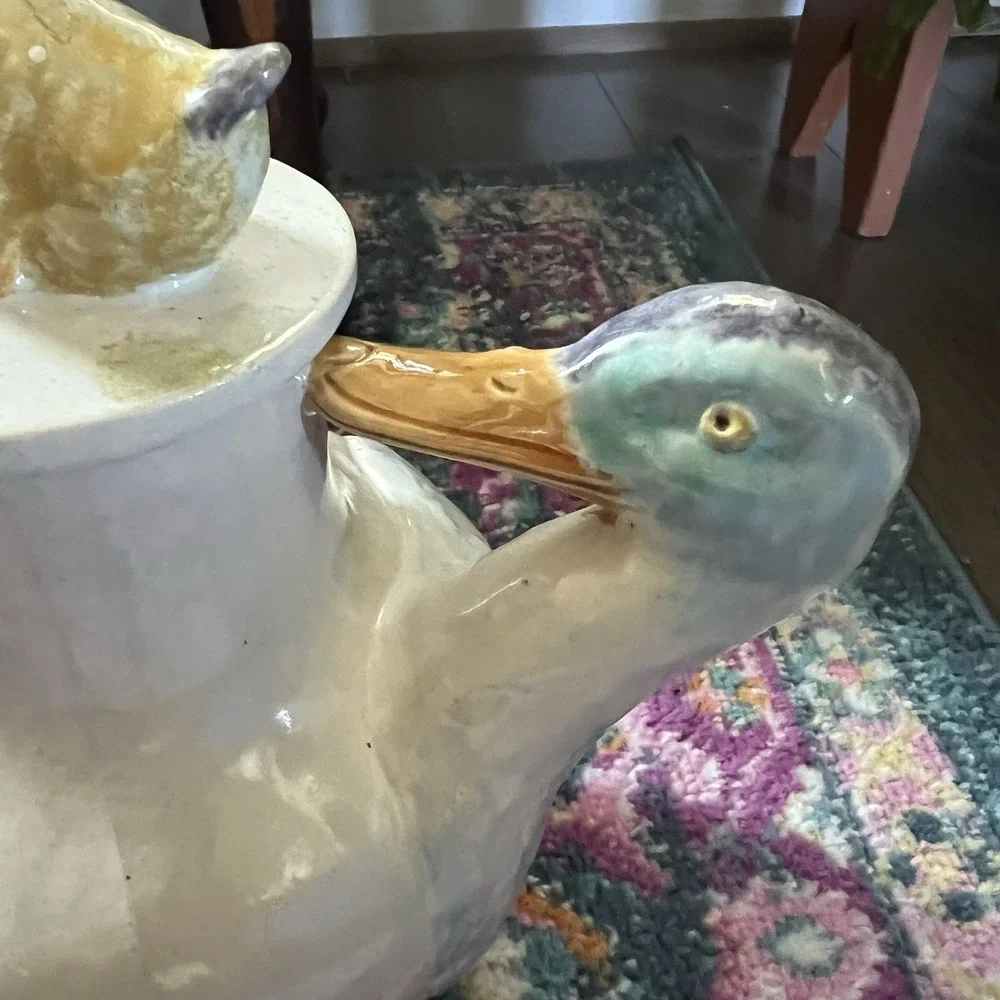 Manuel Gustavo Bordalo Pinheiro Duck Pitcher 1906 Caldas da‎ Rainha Portugal